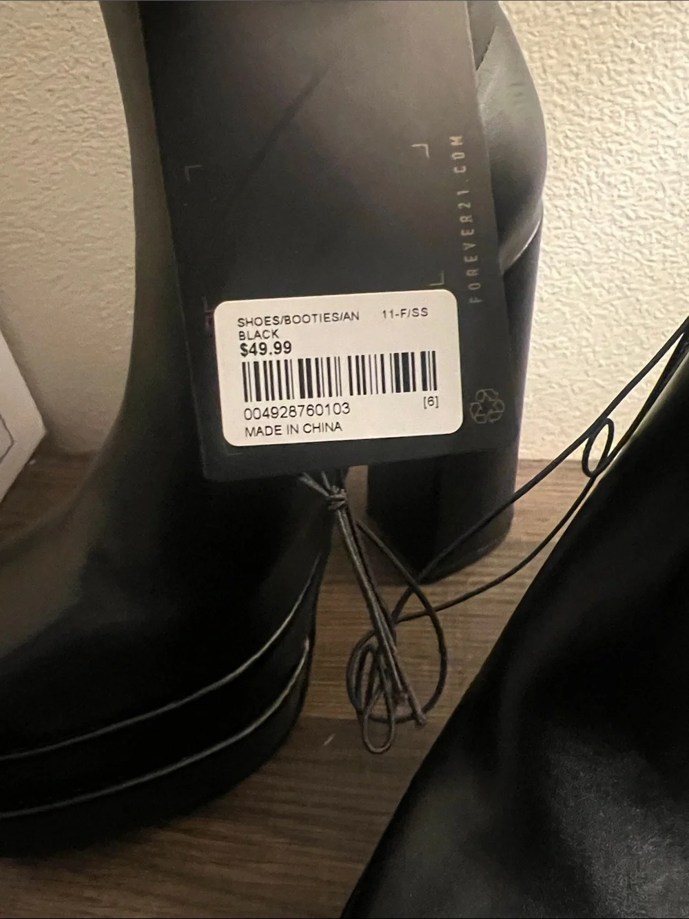 Forever 21 Black Platform Block Heel Ankle Boots